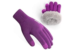 RAHHINT Guanti Invernali per Bambini per Ragazzi e Ragazze Guanti in Maglia di Lana Termica per Bambina con Fodera in Pile Isolante Mantieni La mano Calda Come Regalo