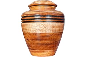 EMPORIUM CRAFTS Urne pour cendres humaines pour adultes, boîte funéraire, boîte à cendres pour animal domestique, boîte à cendres faite à la main, grande urne funéraire (petite taille de 29,5 kg, bois naturel)