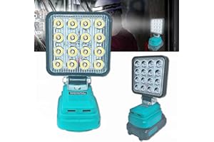 BYCZONE Cordless LED Work Light for Makita 18V Battery, 48W Flood Lights Portable Jobsite Light with USB Charging Port, 3800LM Compact Lighting for Repairing, Outdoor, Camping, Fishing, Emergency (No Battery)