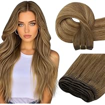 Easyouth Echthaar Extension Mit Draht – 80g, 40 Cm, Dark Brown Balayage, Remy Haar