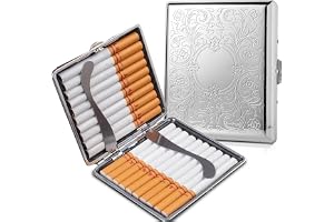 Teouuas Cigarettlåda i metall för 20 cigaretter, bärbart metallcigarettfodral för män och kvinnor, cigarettlåda för byxor, skjorta, väska