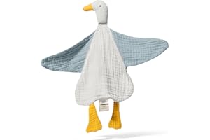 Mababu Manta de seguridad para bebé, diseño de pato, regalo para nacimiento, 100% algodón orgánico de GOTS de muselina orgánica, para bebés a partir de 0 meses, para niño y niña, color verde y verde