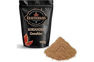 ‎KRAUTSCHMAUS 200g Koriander gemahlen von Krautschmaus, Coriander Gewürz, Korianderpulver, Koriandersamen Pulver, Koriandergewürz ohne Zusatzstoffe