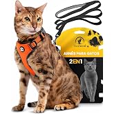 Adjustable Anti-Escape Cat Harness with Leash 1.4 m - Orange, M | Lightweight and durable neoprene - freedom of movement with