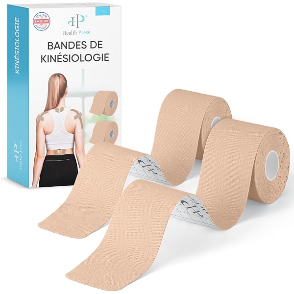 Bande Kinésiologique K-Active Noire 5cm X 5m - Respirante, élastique, Pour Sport Et Récupération - 8