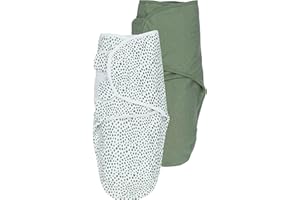 Meyco Baby Cheetah/Uni Pucksack 2-pack, (tkanina puck dla niemowląt od 0-3 miesięcy, miękki komfort snu, oddychająca i pochłaniająca wilgoć, pomoc w zasypianiu), leśna zieleń