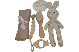 Coffret bebe unisexe - Cadeau naissance fille et garçon - Accessoires bain et photographie souvenirs - Artisanal - Produits naturels et éco-responsables - Favorise éveil bebe - Bel emballage cadeau