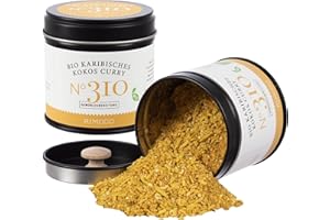 ‎RIMOCO Rimoco N°310 Bio karibisches Kokoscurry - Unser karibisches Feuerwerk - pikant und mit einem Hauch fruchtiger Frische | Bio Anbau (DE-ÖKO-007) | 60g in eleganter Gewürzdose mit Aromadeckel