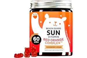‎BEARS WITH BENEFITS Bears with Benefits Hautpflege Gummibärchen - Antioxidantien für Hautgesundheit & Hautschutz mit patentiertem Blutorangen-Extrakt, Vitamin C & E - Vegan & Zuckerfrei - 60 Stück