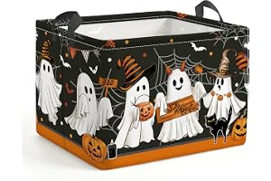 HUUMONSS Söt Halloween läskig förvaringskorg för föräldrar som organiserar barnleksaker kläder stor pumpa boo spöke hopfällba