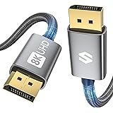 Silkland 8K Displayport Kabel 1.4 2M [VESA-Zertifiziert], 4K@144Hz, 2K@240Hz/165Hz/144Hz, 8K@60Hz, HBR3 32.4Gbps, HDR, DSC 1.