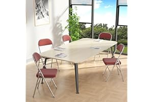 Chleby Chaise Pliante Confortable 4Pcs Chaises Pliantes en Cuir de Cuisine avec Coussin épais Les chaises de Salle à Manger Pliantes conviennent à la Cuisine, l'intérieur, l'extérieur, Bordeaux