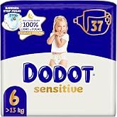 Dodot Dodot Sensitive Baby Diapers Size 6 (+13 kg), 111 Nappies, No.1 in | Optimal protection of baby's skin, up to 12 hours