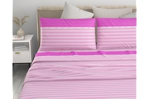 LINGERIE SHOP Set Completo Lenzuola Cotone Singolo Piazza Mezza Matrimoniale Vari Colori e Fantasie sotto sopra + Federa (FANTASIA 10, MATRIMONIALE)