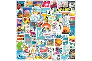 AUCEKO 100 Stück Sommer-Surfen Aufkleber Pack Summer Surfing Sticker Set Wasserdichte Vinyl Sticker für Laptop Kinder Autos Motorrad Fahrrad Skateboard Gepäck Koffer Computer Aufkleber Graffiti Decal