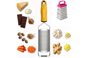 Elegancio Râpe manuelle en acier inoxydable - Râpe à fromage - Râpe à parmesan - Râpe fine - Râpe à gingembre - Noix de muscade - Râpe multifonction - Zesteur de citron avec couvercle de protection et