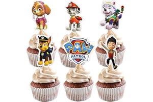 DEEN Cake Topper Set 24 Stück,Paw Patrol Tortendeko Kuchendeko Tortenaufleger Muffin Deko für Kinder Geburtstag Party Desserts Muffin Kuchendeko Torte Deko Supplies