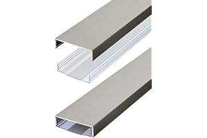 Canaleta para cables de aluminio, diseño de Acero inoxidable Cepillado, autoadhesiva, 50 mm x 15 mm Alunovo Conducto de instalación, longitud: 40cm