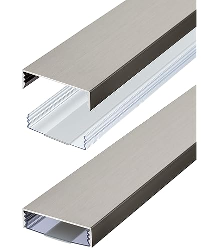 Canalina Cablaggio Alluminio 50mm - Lunghezza 1.1m, Per Nascondere Cavi, Argento - Foto 8