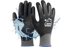 OriStout Guanti da Lavoro Uomo Donna Touch Screen Guanti Impermeabili Guanti Termici Invernali Guanti Da Giardino Freddo Grigio Small