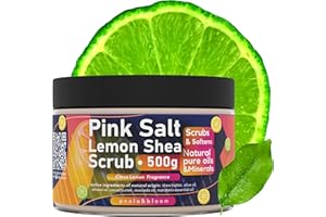 Poola & Bloom Gommage Corps Exfoliant Pot Gommage Main et Pieds au Sel Rose de L Himalaya et Beurre de Karité pour Peau Douce et Éclatante 500g - Exfoliation Hydratation Intense