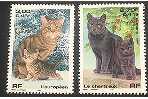 TIMBRE FRANCE par des Livres Express. Timbre Neuf** de Collection Authentique. France 1999 Nos 3283 et 3284 Neuf sans charnière. Chats, Cat