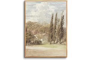 hyidecorart Quadri Vintage Soggiorno con Cornice Legno, 20x25 cm Stampe da Parete Kensington Gardens, Quadro Camera da Letto Su Tela Decorazioni Parete Desktop Arte Bagno Sala da Pranzo Bagno Ufficio