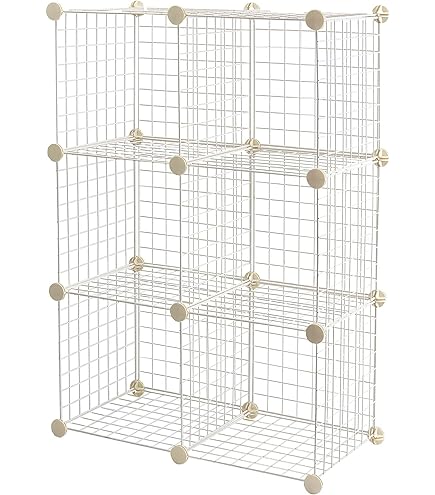 ATTJL12W Storage Shelf, 12 Cubes Storage Shelf, Wire Cube Organizer ATTJL12W Storage Shelf, 12 Cubes Storage Shelf, Wire Cube Organizer