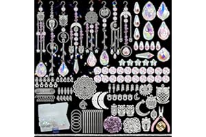 DEMIUKO 410 Pezzi Acchiappasole Cristallo DIY Kit Suncatcher Fai Da Te Acchiappasole da Appendere Pendenti Campanelli a Vento Prismi Cristallo Decorazione da Casa Giardino Finestra Ornamento (Gufo)
