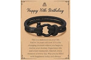 Aunis Son/Brother Christmas Braided Rope Bracelet Gifts 13/16/18/21 Birthday Gifts for Teenage Boys