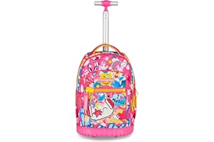 Mitama Trolley Scuola Run Maxi CATROCK, Fucsia, Doppio Scomparto, Tasca Frontale, 2 Tasche Laterali, Scuola Elementare e Tempo Libero, Bambina