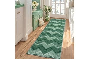 TUKDAK Boho Runner Rug for Entryway Non Slip 60x180cm, Green Geometric Washable Hallway Runner Rug, Bohemian Long Hall Carpet for Kitchen Bedroom Laundry Living Room, Soft Low Pile Non Shedding