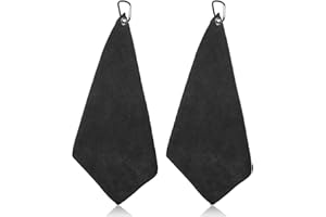 LIQWEI 2 Pcs Premium Golf Towel with Carabiner Clip, Absorbent Cleaning Towels, Multifunction Towels for Cleaning Golf Ball Club Putter Iron for Golf Bag Trolly Belt Loop