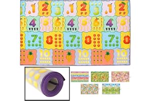 LUCA HOME LucaHome - Alfombra Infantil Educaplay Números 120x200cm | Educativa para Bebés Acolchada y Resistente | Suelo Antideslizante para Niños y Niñas