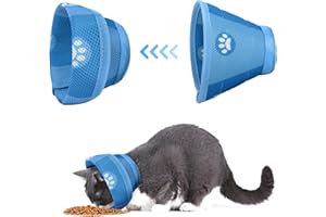 Lollanda Collier réglable pour chat, collier de protection souple pliable pour chat, collier élisabéthain, restauration pour chat animal de compagnie après chirurgie et blessures (M)