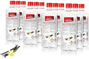 Finesse Bioéthanol - Senteur Vanille - Bouteille de 1L x12 -Ethanol Liquide pour Cheminée Éthanol- Cheminée Murale- Cheminée de Table à l’Éthanol Qualité Certifiée