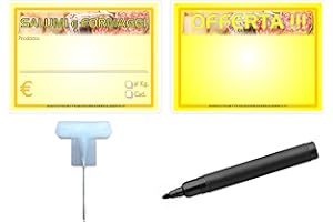 ETICHETTESEGNAPREZZIPERALIMENTI KIT 30 SEGNAPREZZI PLASTIFICATI SALUMI E FORMAGGI 7,5X10,5 cm. +30 SUPPORTI +1 PENNARELLO