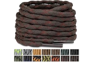 Stepace Cordones Redondos para Botas de Senderismo y Montaña, Trekking Zapatos, 15 colores, 100-180cm, 5.5mm Diámetro
