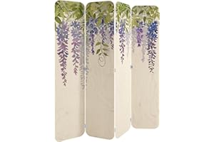 HEALANCY BIOMEDICAL HEALANCY Paravento Divisorio - Divisore a 4 pannelli Stampa su un lato - QUALITÀ PREMIUM 100% Legno - Separe Divisoria Interno - Pannello Divisorio per Casa - Room Divider - Parete Decorativa Moderno