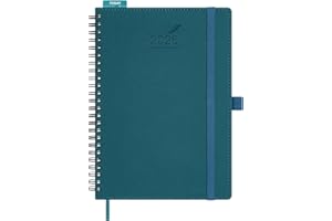 BEZEND Agenda Settimanale 2026 Verticale 21 x 15,5 cm, A5 Diario da Gen a Dic 2026 con Portapenne Autoadesivo, Righello, Copertina Morbida in Pelle PU, Verde Scuro