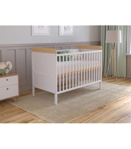 Lit Bébé évolutif Love For Sleep 120x60cm - Pin Blanc - Barrière De Sécurité - Transformable