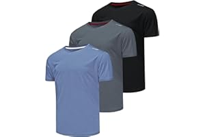 Csqtongan Camiseta Deporte Hombre, Pack de 3 Camisetas Manga Corta Hombre, Transpirable Deportiva Running Gimnasio Camiseta Gym Hombre
