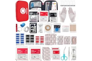 HONYAO första hjälpen-kit,Komplett akutmedicinskt kit 200 st | 30 Typer av Medicinska Artiklar | EVA/Nylon, Vattentät & Stöttålig