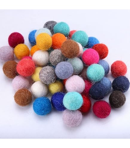 Glaciart One Filzwollbälle 40 Stück - Handgemachte Filz-Pompons 1,5cm Bunt