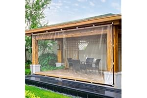 QOFLY Lona Transparente Impermeable de 2 x 3 m, con Ojales, Lona Impermeable y Plegable, para Exterior, Lona Multiusos para protección contra la Inte