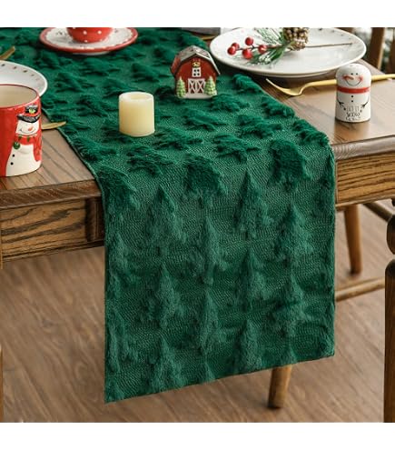 Chemin De Table Brodé 40 X 140 Cm - Motif Village Hivernal - 100% Polyester Lavable - Kamaca