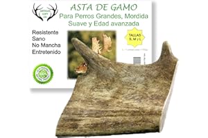 ARTISAN GIFT CO Asta de Gamo, Mordedor para Cachorros y Perros, Cuernos 100% Naturales. Peso Unidad +150 gr. (L - 1 und)