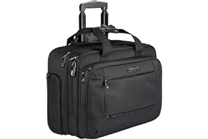 KROSER Mallettes à roulettes Portable Sacoche pour Ordinateur Jusqu'à 17,3" Imperméable Porte-Documents avec Poches RFID pour Hommes/Femmes Rolling Laptop Bag