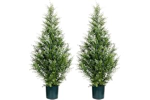 Leflos Árbol topiario de Cedro Artificial, 90cm árbol de ciprés de imitación, árbol de ciprés Artificial Deco para salón, Oficina, Festival & Fiesta, 2pcs