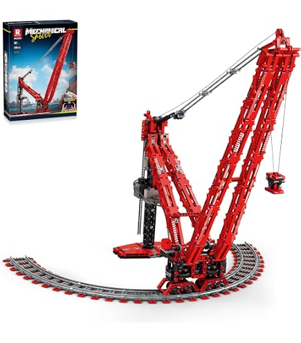 Mould King 17015 Gru Cingolata Telecomandata 188cm - 4318 Pezzi Con 6 Motori, Set Building Block Per Adulti E Ragazzi